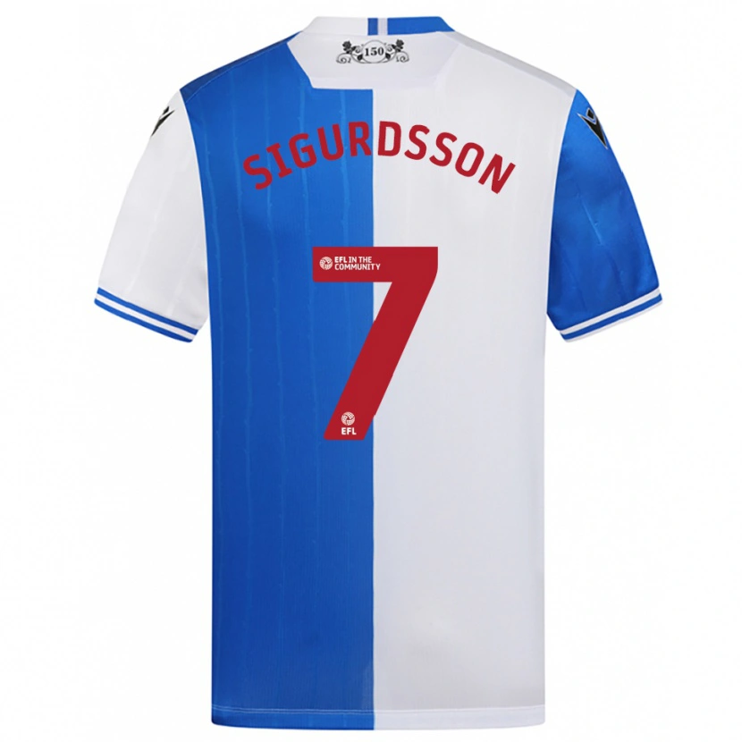 Danxen Mujer Camiseta Arnór Sigurdsson #7 Azul Blanco 1ª Equipación 2025/26 La Camisa México