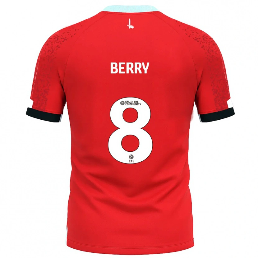 Danxen Mujer Camiseta Luke Berry #8 Rojo Blanco 1ª Equipación 2025/26 La Camisa México