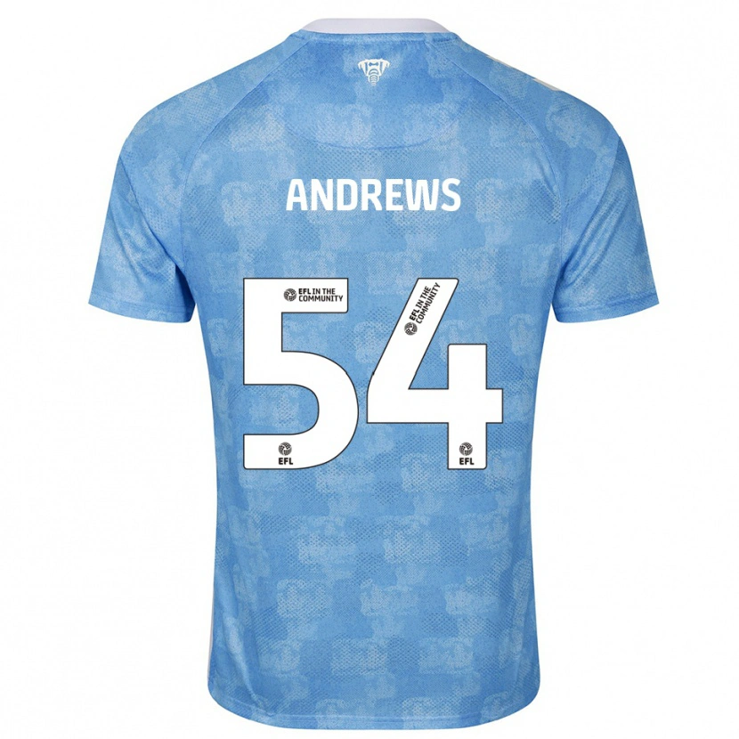 Danxen Mujer Camiseta Kai Andrews #54 Azul Celeste Blanco 1ª Equipación 2025/26 La Camisa México