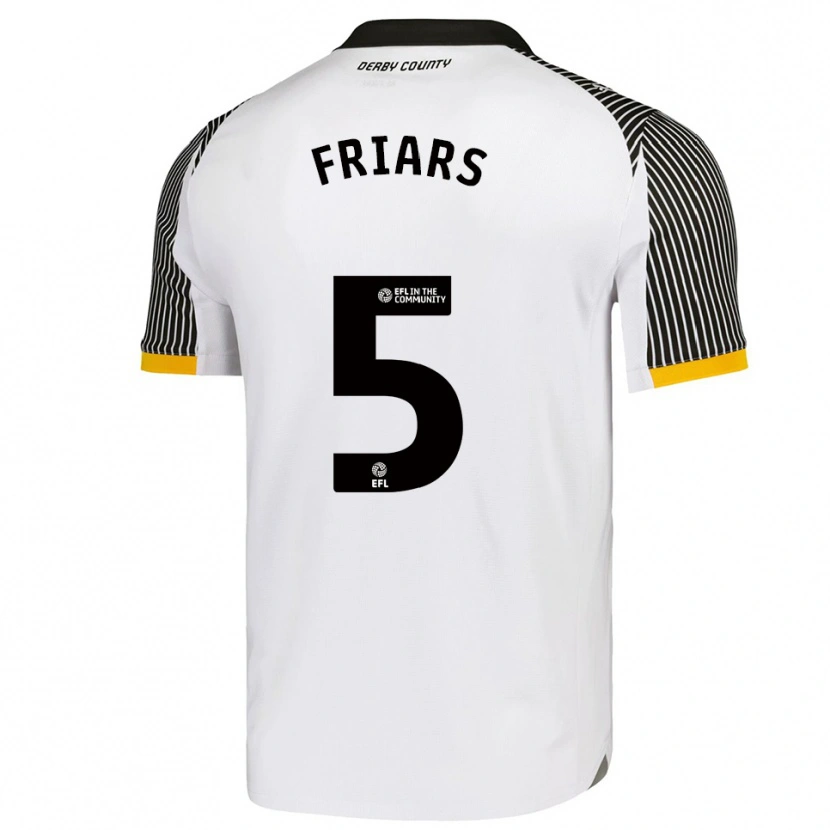 Danxen Mujer Camiseta Alfie Friars #5 Blanco Negro 1ª Equipación 2025/26 La Camisa México