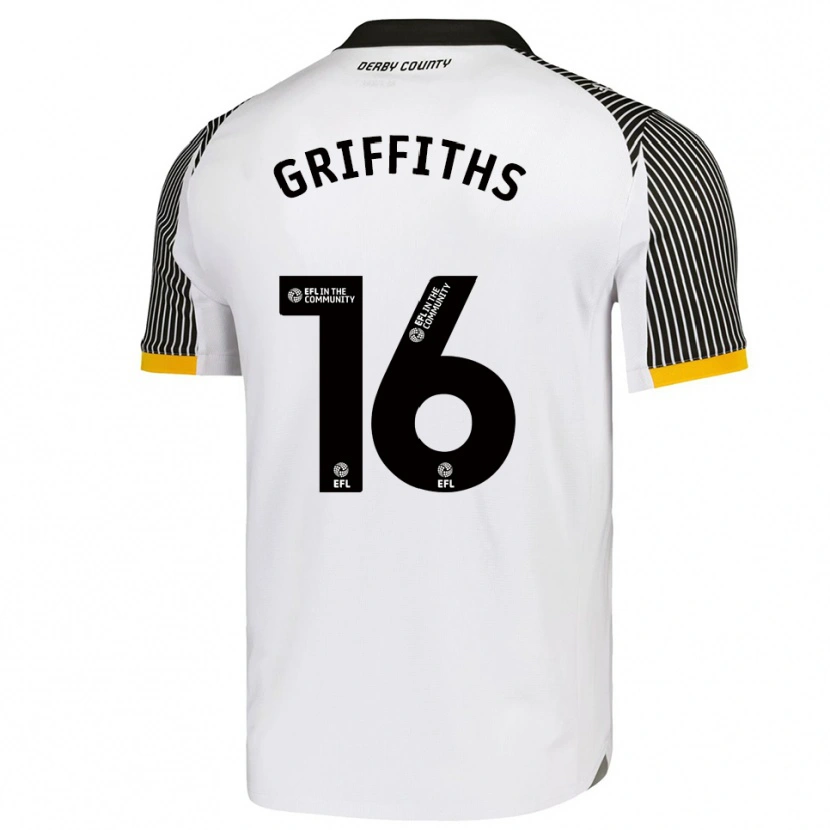 Danxen Mujer Camiseta Euan Griffiths #16 Blanco Negro 1ª Equipación 2025/26 La Camisa México