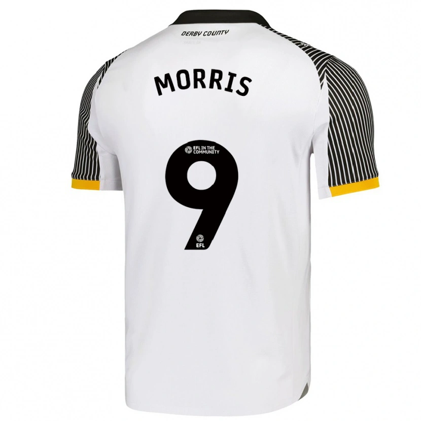 Danxen Mujer Camiseta Carlton Morris #9 Blanco Negro 1ª Equipación 2025/26 La Camisa México