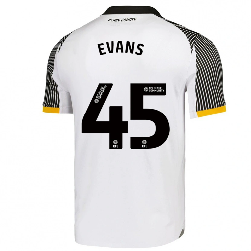 Danxen Mujer Camiseta Harry Evans #45 Blanco Negro 1ª Equipación 2025/26 La Camisa México