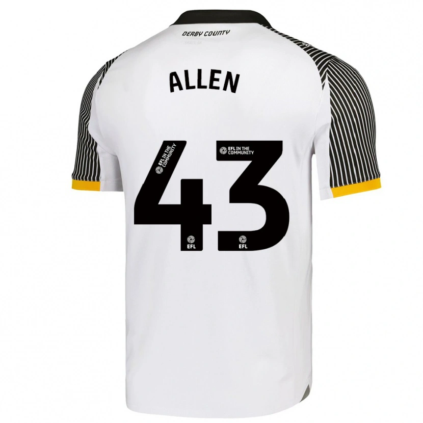 Danxen Mujer Camiseta Cruz Allen #43 Blanco Negro 1ª Equipación 2025/26 La Camisa México