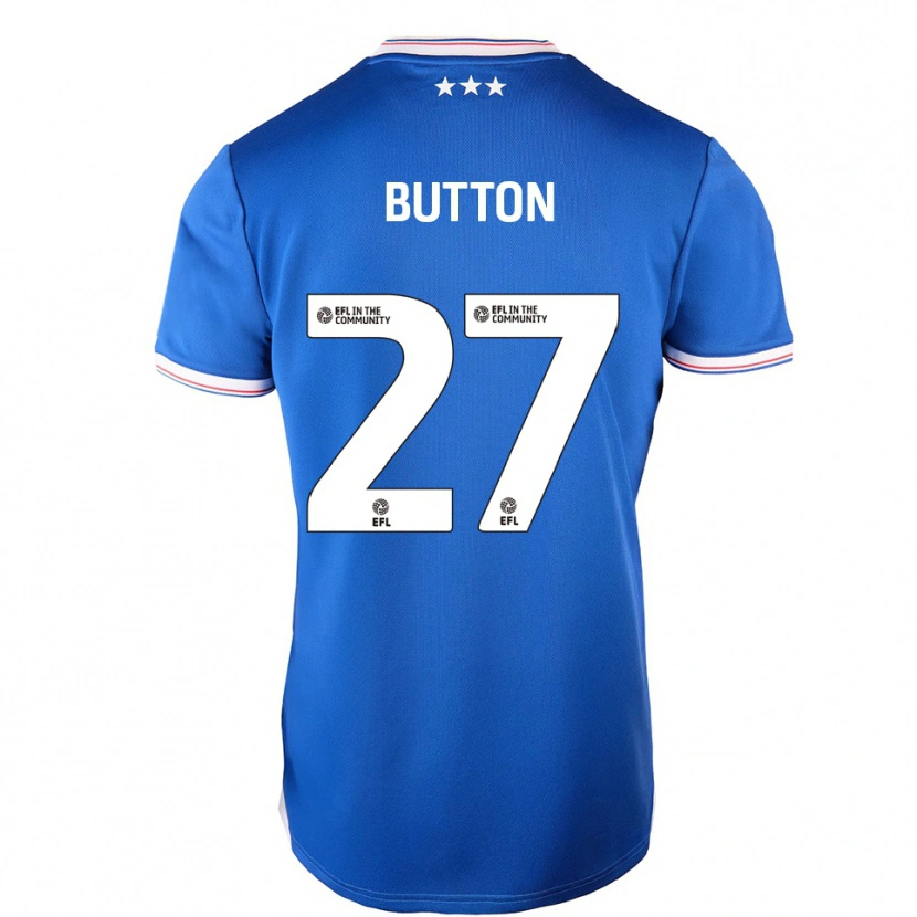 Danxen Mujer Camiseta David Button #27 Azul Blanco 1ª Equipación 2025/26 La Camisa México