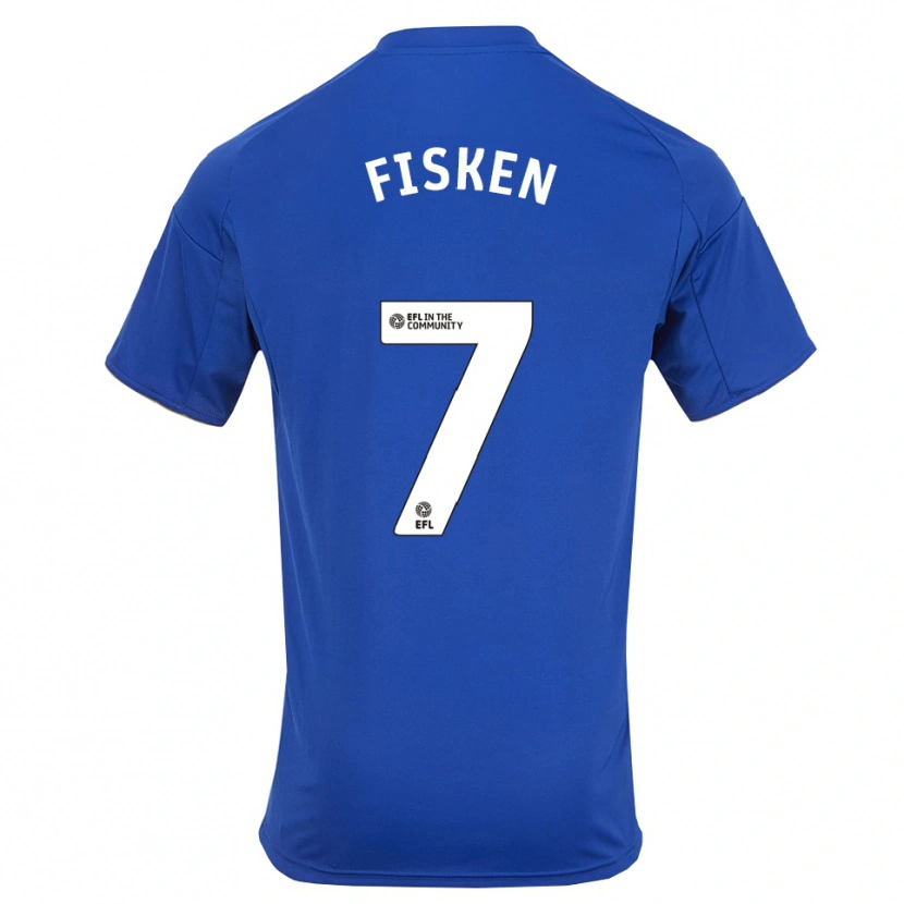 Danxen Mujer Camiseta Alfie Fisken #7 Azul Oro 1ª Equipación 2025/26 La Camisa México