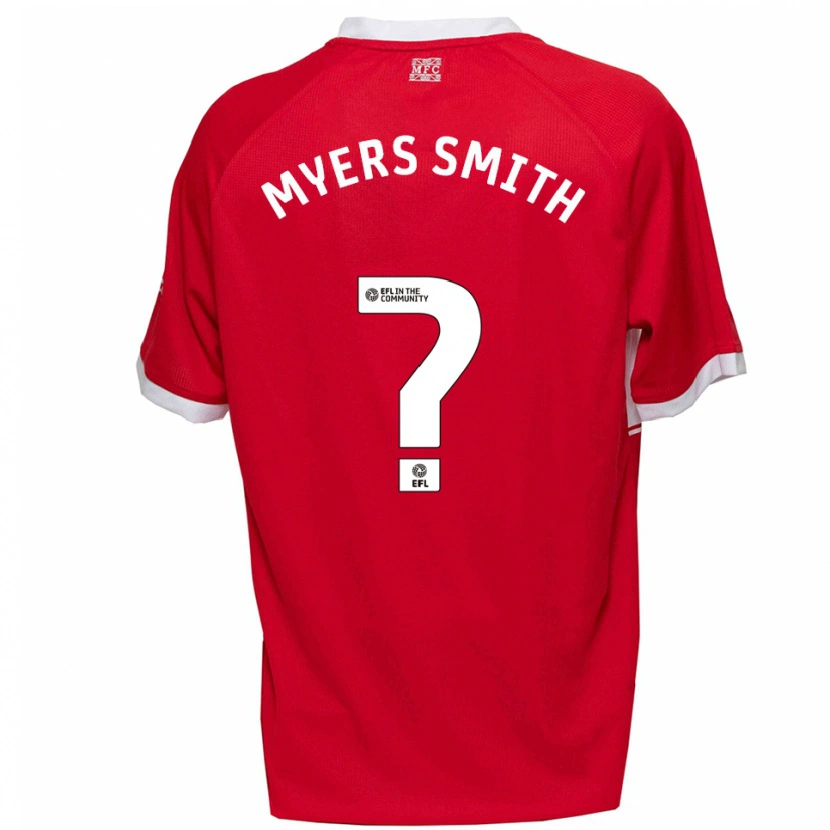 Danxen Mujer Camiseta Alfie Myers-Smith #0 Rojo Blanco 1ª Equipación 2025/26 La Camisa México