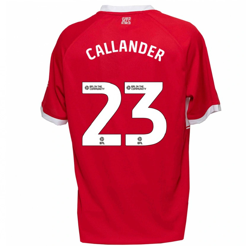 Danxen Mujer Camiseta Chelsea Callander #23 Rojo Blanco 1ª Equipación 2025/26 La Camisa México