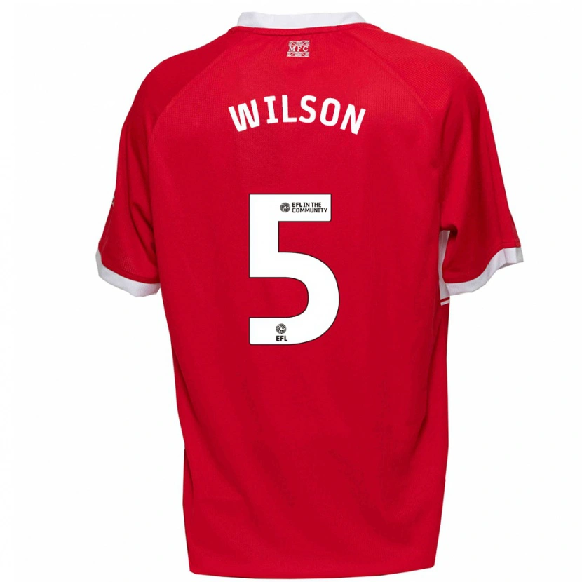 Danxen Mujer Camiseta James Wilson #5 Rojo Blanco 1ª Equipación 2025/26 La Camisa México