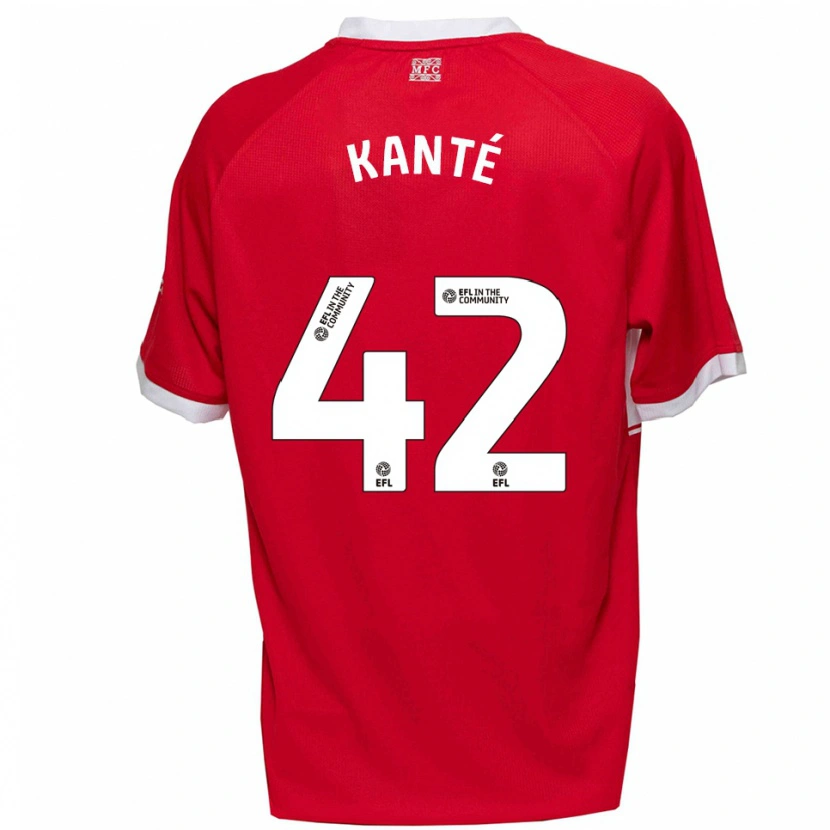 Danxen Mujer Camiseta Abdoulaye Kanté #42 Rojo Blanco 1ª Equipación 2025/26 La Camisa México
