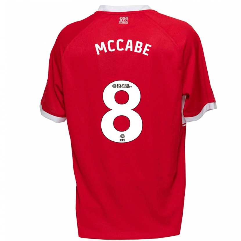 Danxen Mujer Camiseta Iain Mccabe #8 Rojo Blanco 1ª Equipación 2025/26 La Camisa México