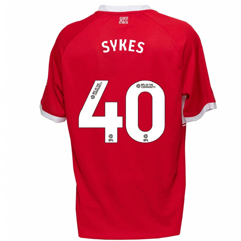 Danxen Mujer Camiseta Cain Sykes #40 Rojo Blanco 1ª Equipación 2025/26 La Camisa México