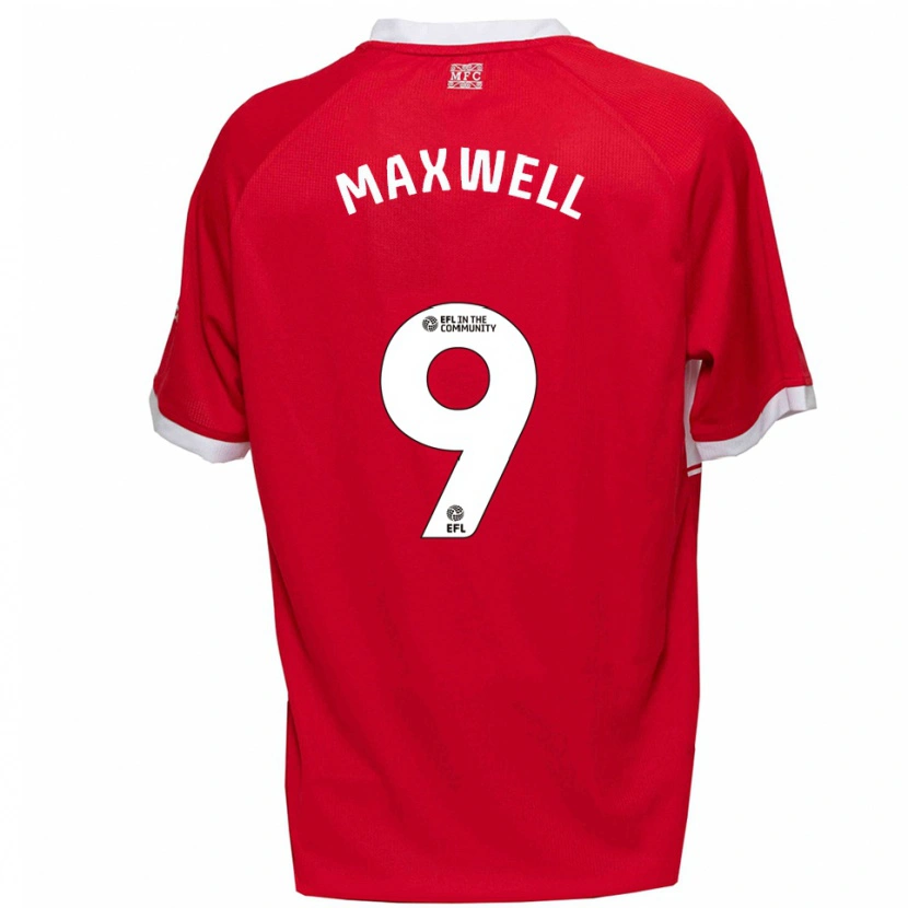 Danxen Mujer Camiseta Armani Maxwell #9 Rojo Blanco 1ª Equipación 2025/26 La Camisa México