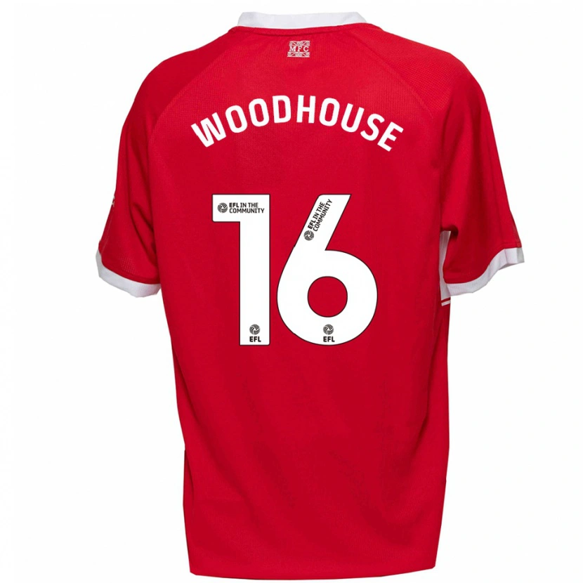 Danxen Mujer Camiseta Mccartney Woodhouse #16 Rojo Blanco 1ª Equipación 2025/26 La Camisa México