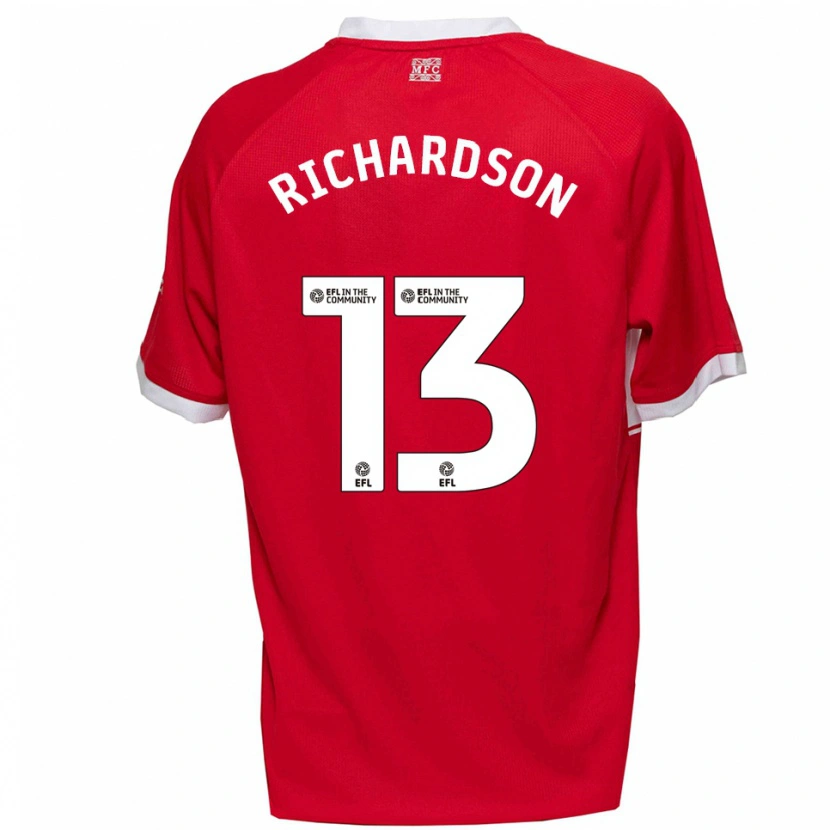 Danxen Mujer Camiseta Joseph Richardson #13 Rojo Blanco 1ª Equipación 2025/26 La Camisa México