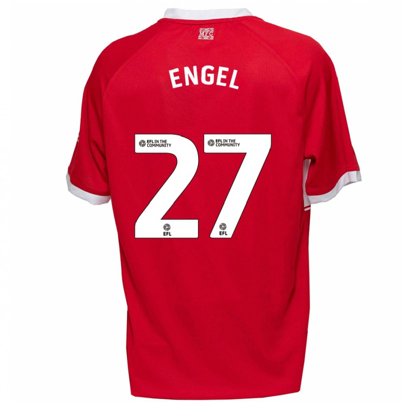 Danxen Mujer Camiseta Lukas Engel #27 Rojo Blanco 1ª Equipación 2025/26 La Camisa México