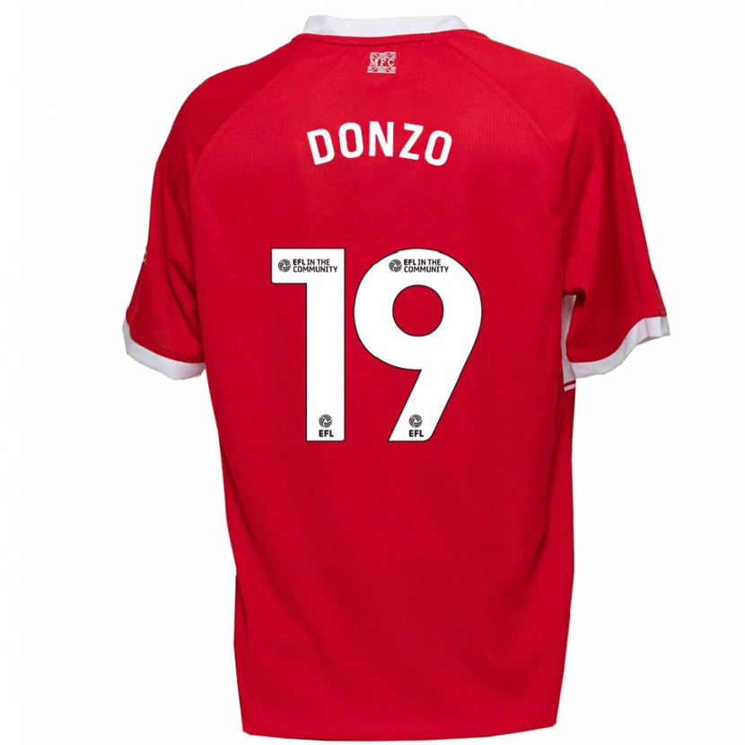 Danxen Mujer Camiseta Jolie Donzo #19 Rojo Blanco 1ª Equipación 2025/26 La Camisa México