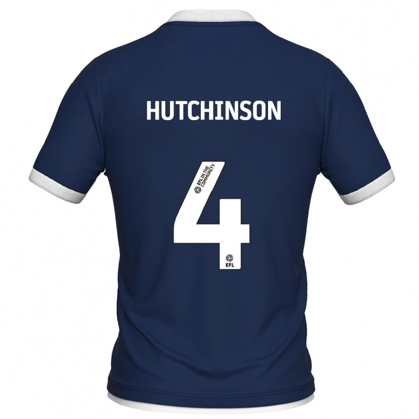Danxen Mujer Camiseta Shaun Hutchinson #4 Azul Marino Blanco 1ª Equipación 2025/26 La Camisa México