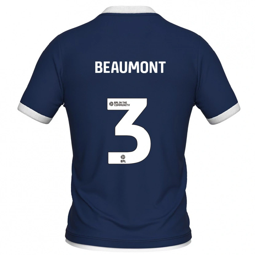 Danxen Mujer Camiseta George Beaumont #3 Azul Marino Blanco 1ª Equipación 2025/26 La Camisa México