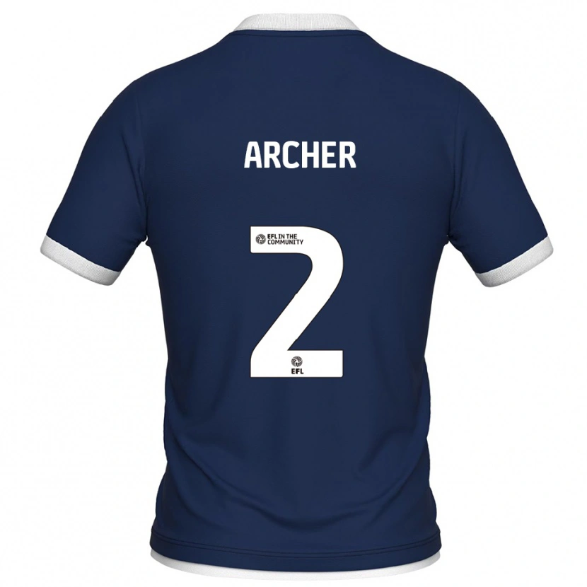 Danxen Mujer Camiseta Da'rell Archer #2 Azul Marino Blanco 1ª Equipación 2025/26 La Camisa México