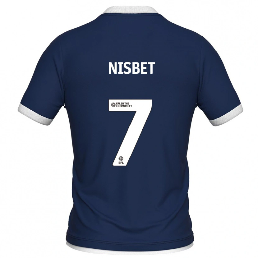 Danxen Mujer Camiseta Kevin Nisbet #7 Azul Marino Blanco 1ª Equipación 2025/26 La Camisa México