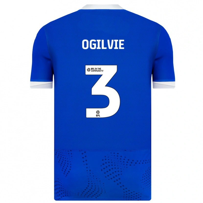 Danxen Mujer Camiseta Connor Ogilvie #3 Azul Blanco 1ª Equipación 2025/26 La Camisa México