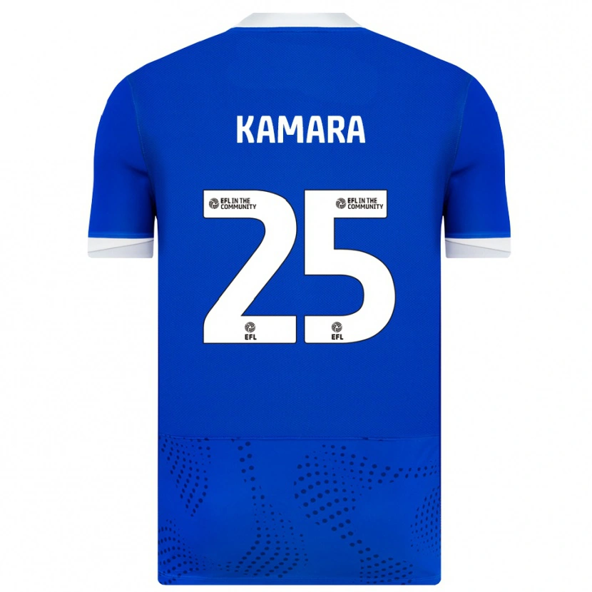 Danxen Mujer Camiseta Abdoulaye Kamara #25 Azul Blanco 1ª Equipación 2025/26 La Camisa México
