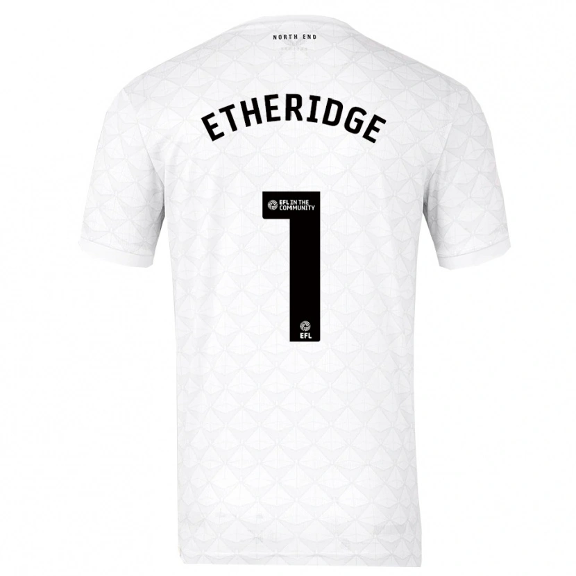 Danxen Mujer Camiseta Ellie Etheridge #1 Blanco Rojo 1ª Equipación 2025/26 La Camisa México