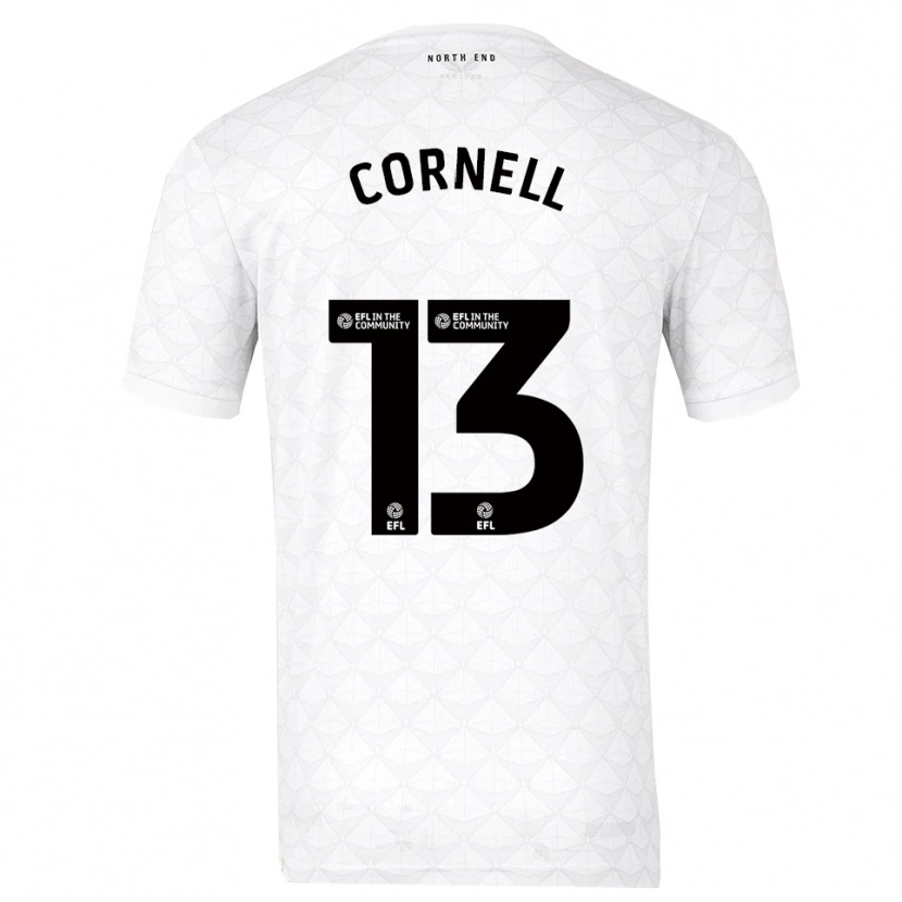 Danxen Mujer Camiseta David Cornell #13 Blanco Rojo 1ª Equipación 2025/26 La Camisa México