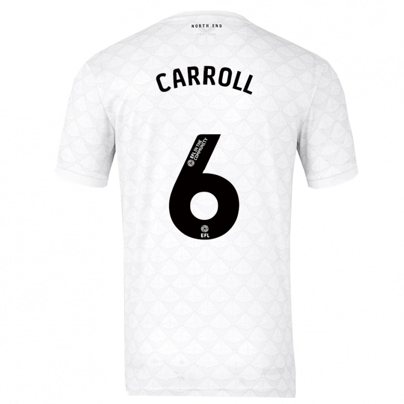 Danxen Mujer Camiseta Jenna Carroll #6 Blanco Rojo 1ª Equipación 2025/26 La Camisa México