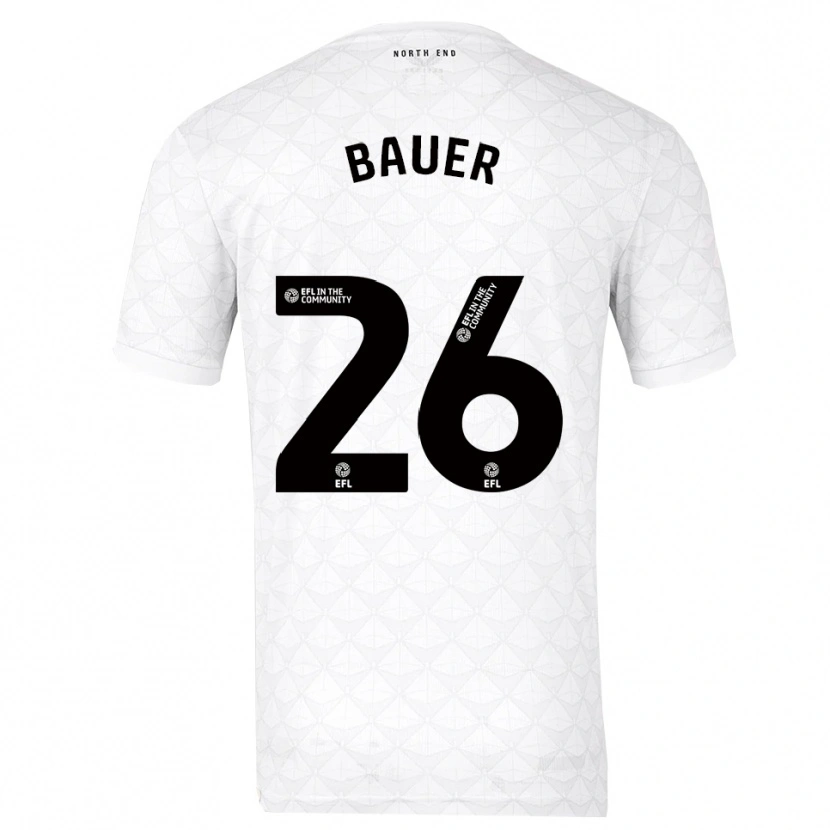 Danxen Mujer Camiseta Patrick Bauer #26 Blanco Rojo 1ª Equipación 2025/26 La Camisa México