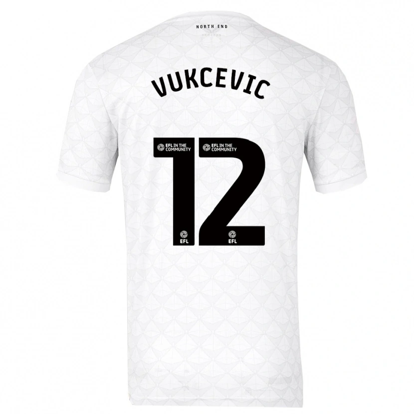 Danxen Mujer Camiseta Andrija Vukcevic #12 Blanco Rojo 1ª Equipación 2025/26 La Camisa México