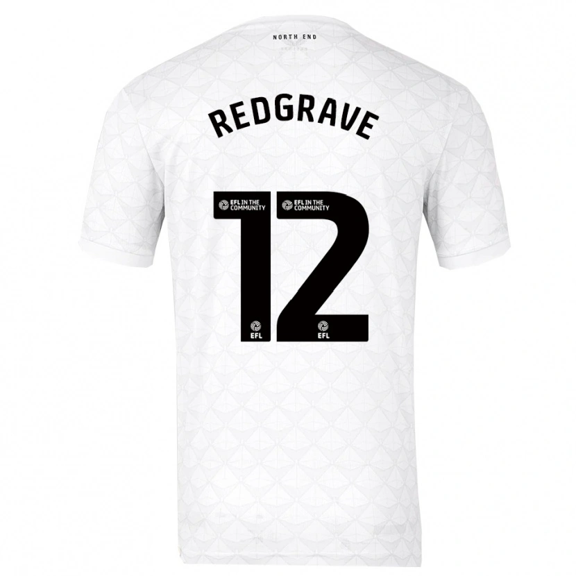 Danxen Mujer Camiseta Jodie Redgrave #12 Blanco Rojo 1ª Equipación 2025/26 La Camisa México