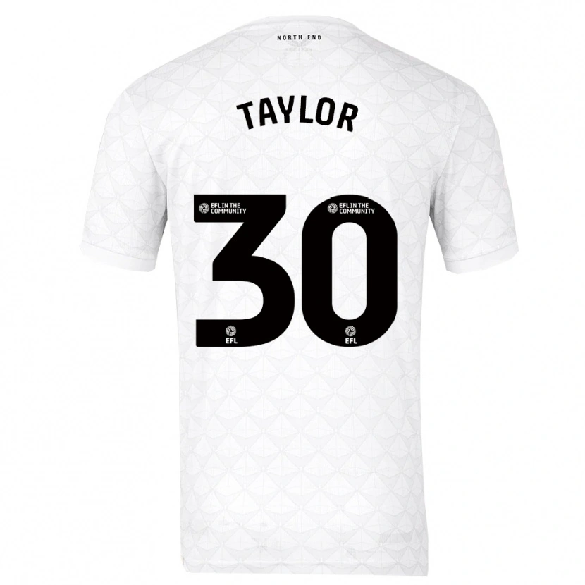 Danxen Mujer Camiseta Kian Taylor #30 Blanco Rojo 1ª Equipación 2025/26 La Camisa México