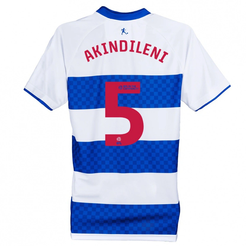 Danxen Mujer Camiseta Timothy Akindileni #5 Azul Blanco 1ª Equipación 2025/26 La Camisa México