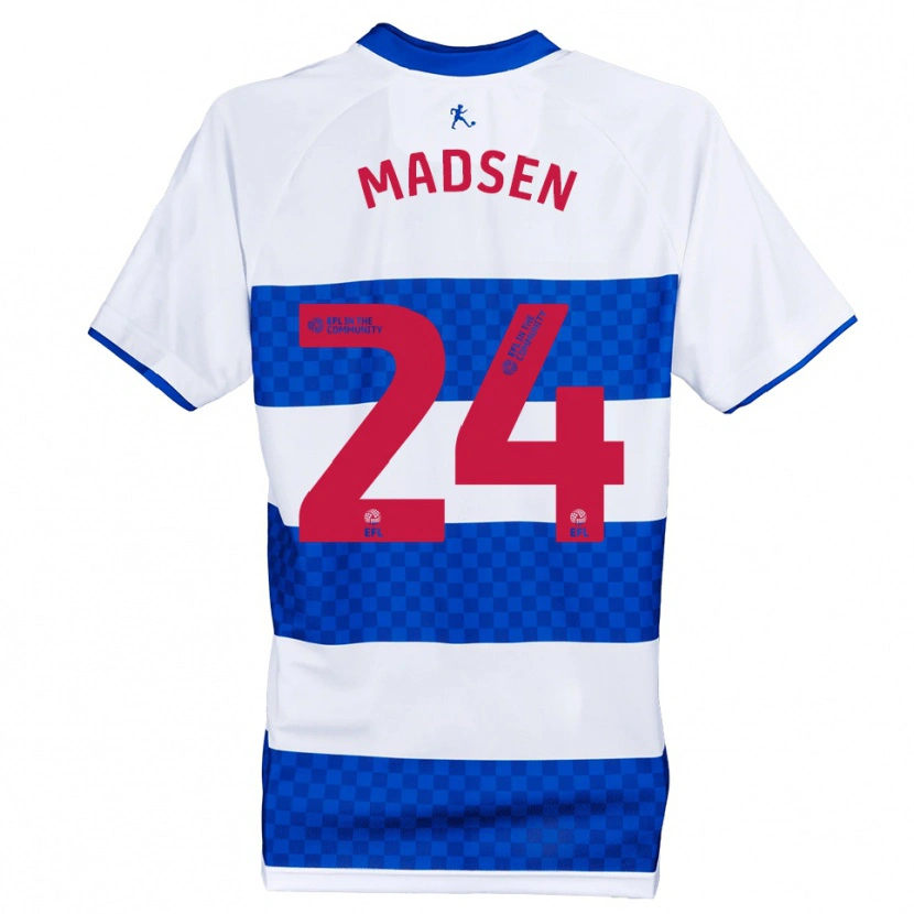 Danxen Mujer Camiseta Nicolas Madsen #24 Azul Blanco 1ª Equipación 2025/26 La Camisa México