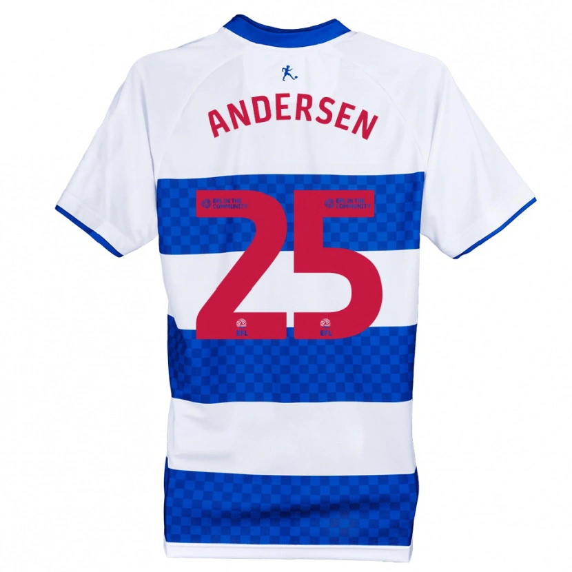 Danxen Mujer Camiseta Lucas Andersen #25 Azul Blanco 1ª Equipación 2025/26 La Camisa México