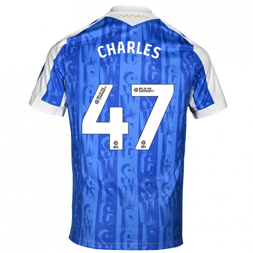 Danxen Mujer Camiseta Pierce Charles #47 Azul Blanco 1ª Equipación 2025/26 La Camisa México