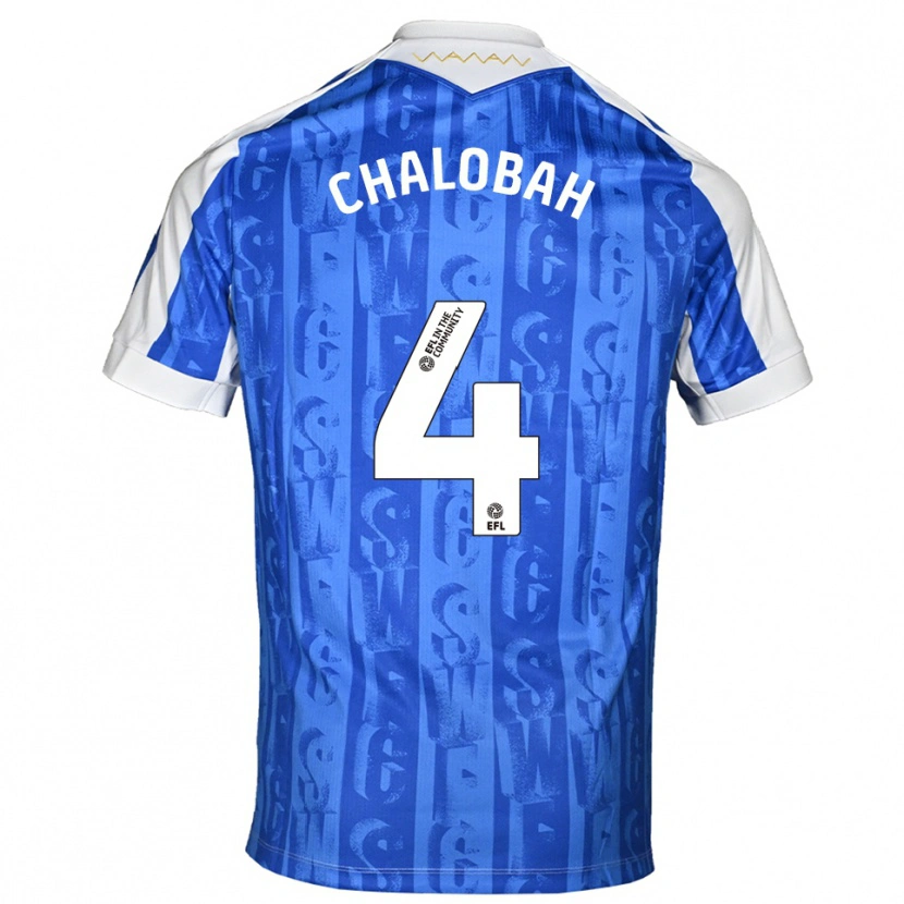 Danxen Mujer Camiseta Nathaniel Chalobah #4 Azul Blanco 1ª Equipación 2025/26 La Camisa México