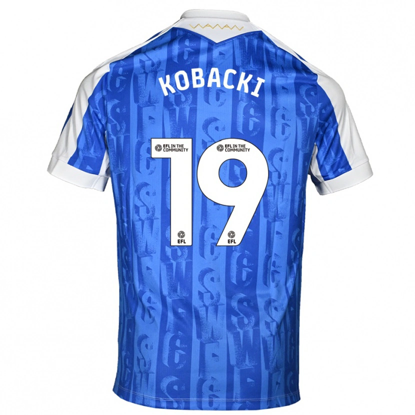 Danxen Mujer Camiseta Olaf Kobacki #19 Azul Blanco 1ª Equipación 2025/26 La Camisa México