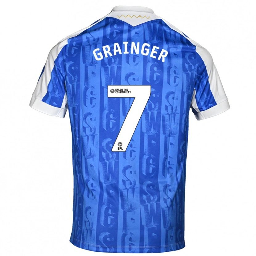 Danxen Mujer Camiseta William Grainger #7 Azul Blanco 1ª Equipación 2025/26 La Camisa México