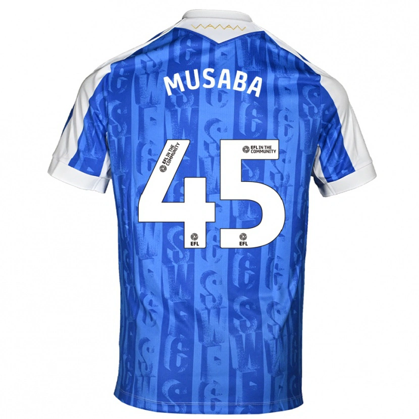 Danxen Mujer Camiseta Anthony Musaba #45 Azul Blanco 1ª Equipación 2025/26 La Camisa México