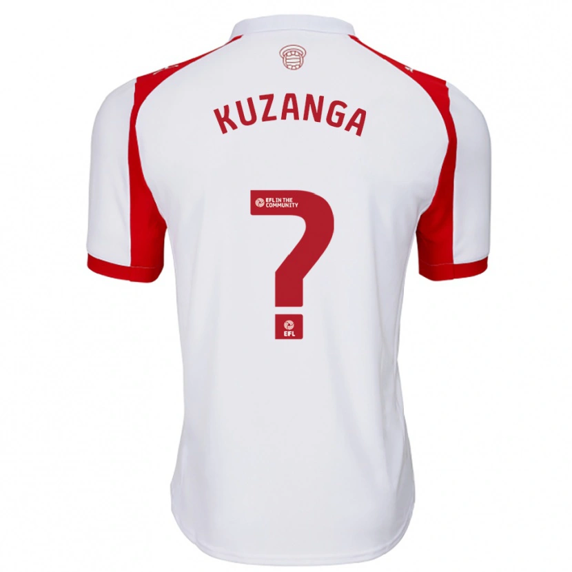 Danxen Mujer Camiseta Junior Kuzanga #0 Blanco Rojo 1ª Equipación 2025/26 La Camisa México
