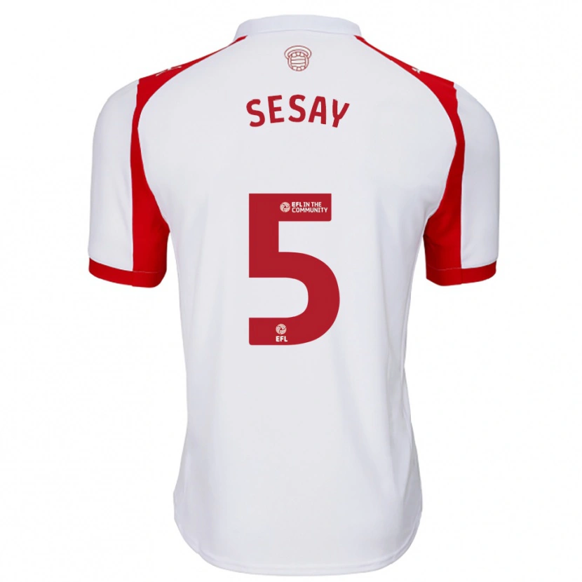 Danxen Mujer Camiseta Moses Sesay #5 Blanco Rojo 1ª Equipación 2025/26 La Camisa México