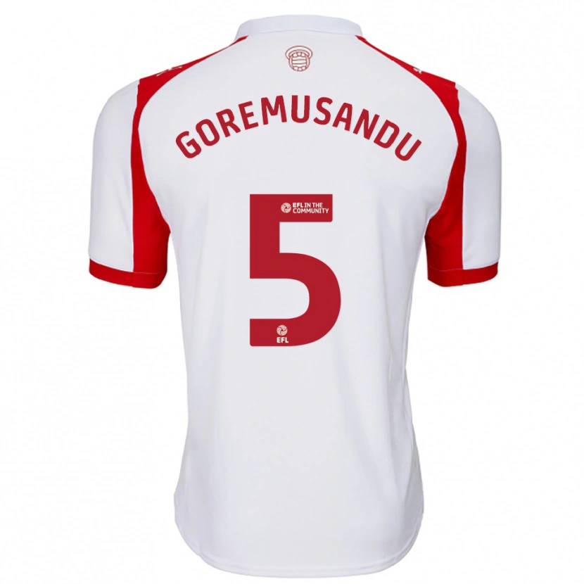 Danxen Mujer Camiseta Tino Goremusandu #5 Blanco Rojo 1ª Equipación 2025/26 La Camisa México