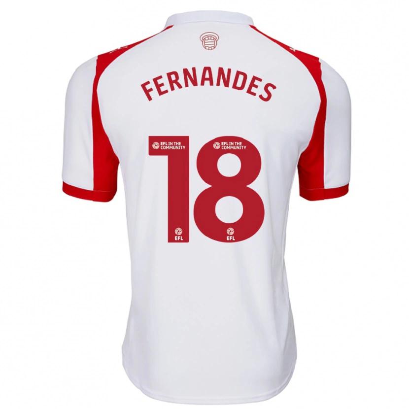 Danxen Mujer Camiseta Mateus Fernandes #18 Blanco Rojo 1ª Equipación 2025/26 La Camisa México
