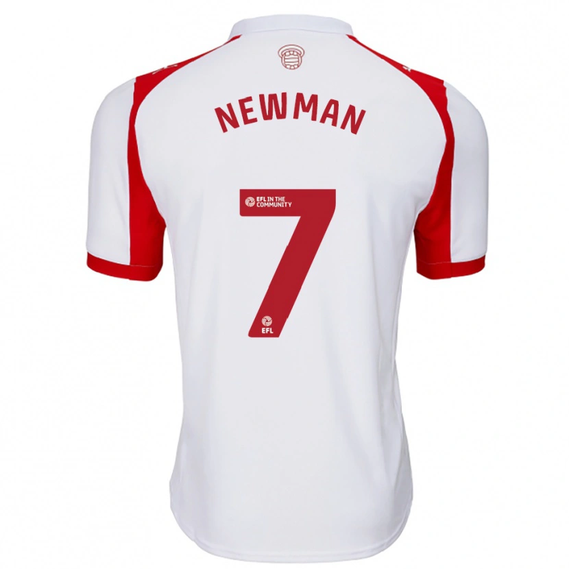 Danxen Mujer Camiseta Oli Newman #7 Blanco Rojo 1ª Equipación 2025/26 La Camisa México