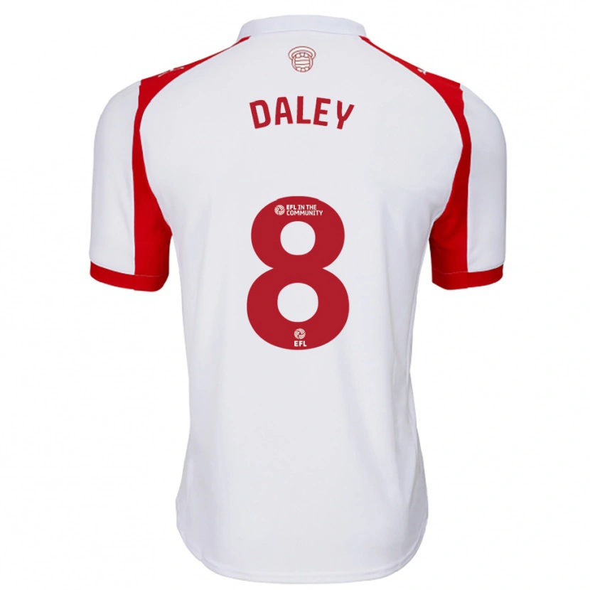 Danxen Mujer Camiseta Aston Daley #8 Blanco Rojo 1ª Equipación 2025/26 La Camisa México