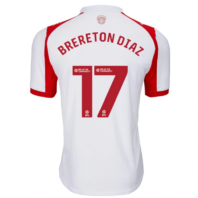 Danxen Mujer Camiseta Ben Brereton Díaz #17 Blanco Rojo 1ª Equipación 2025/26 La Camisa México