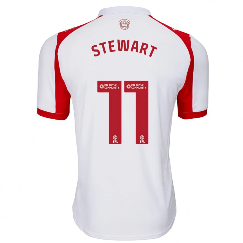 Danxen Mujer Camiseta Ross Stewart #11 Blanco Rojo 1ª Equipación 2025/26 La Camisa México